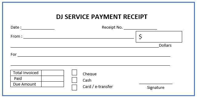 dj service receipt template