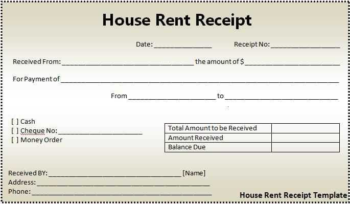 house broker receipt template