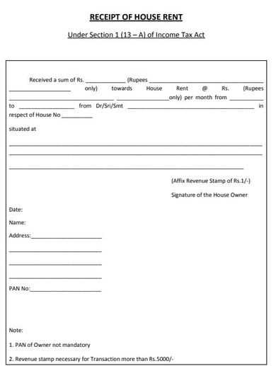 house broker receipt template