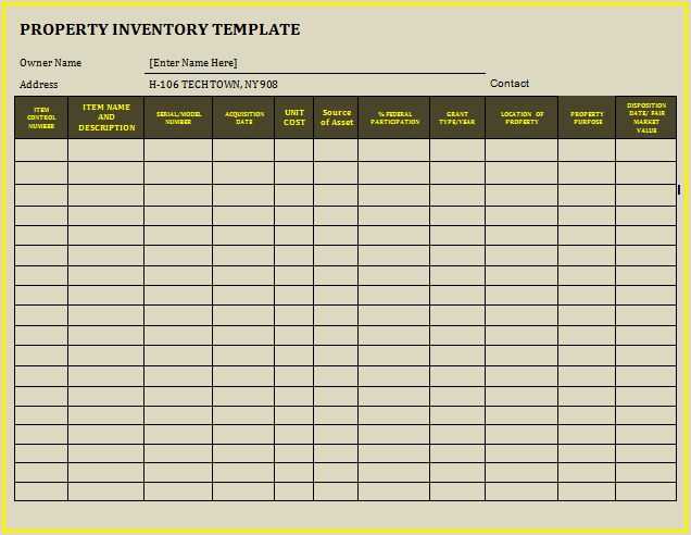 inventory receipt chart template