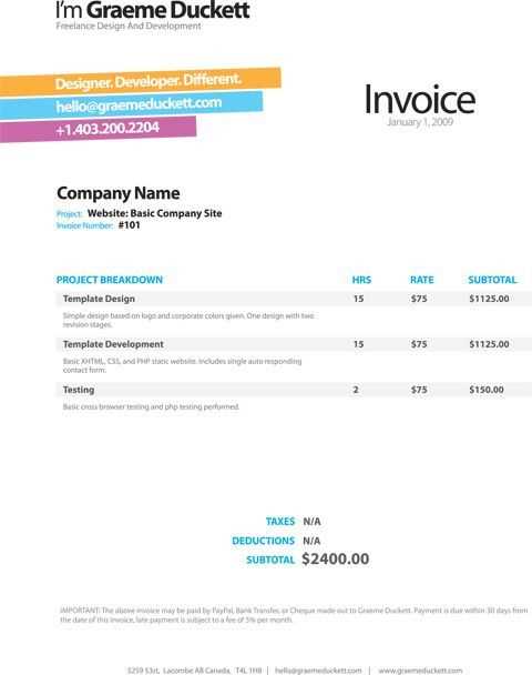 invoice receipt template html