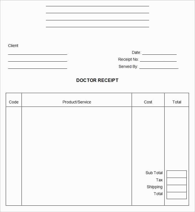 doctor receipt template free