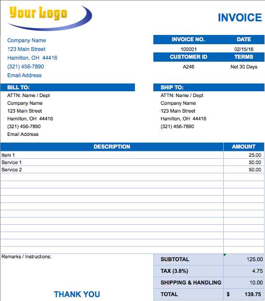 it services receipt template