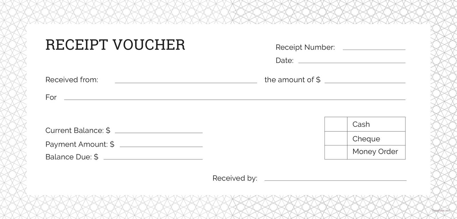 template cash receipt voucher