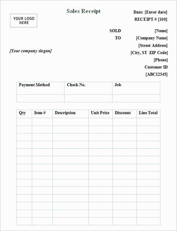 general receipt template word