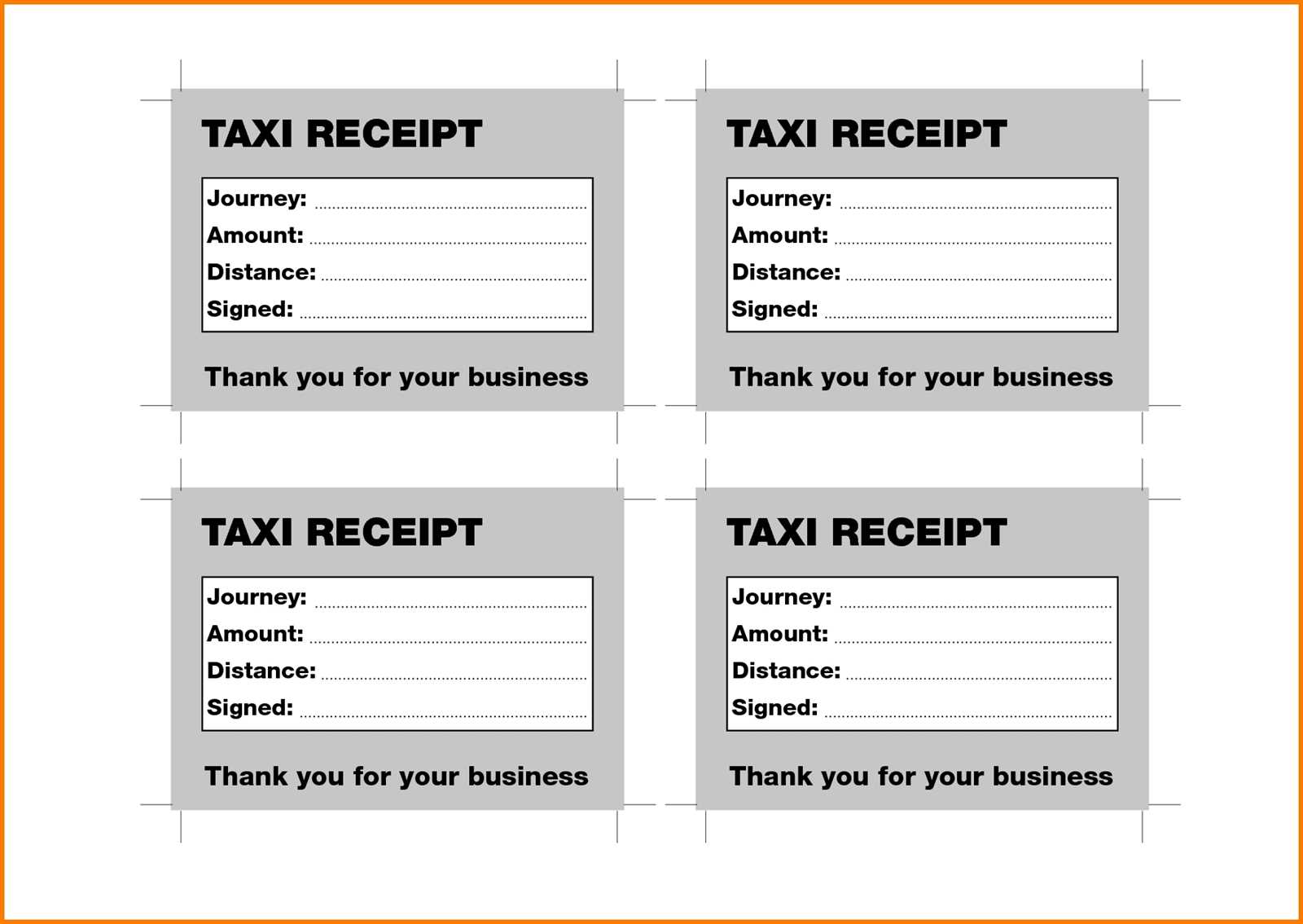 taxi cab receipt template pdf