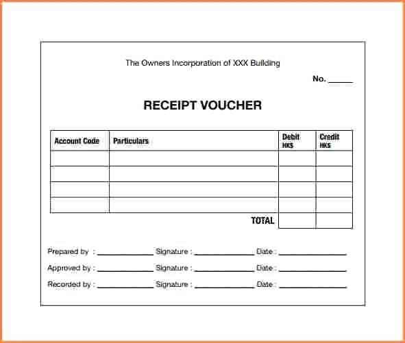 receipt voucher design template