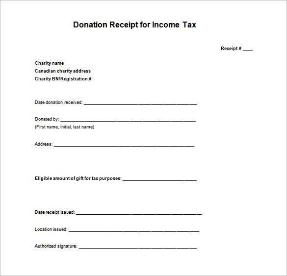 donation of goods receipt letter template in word document