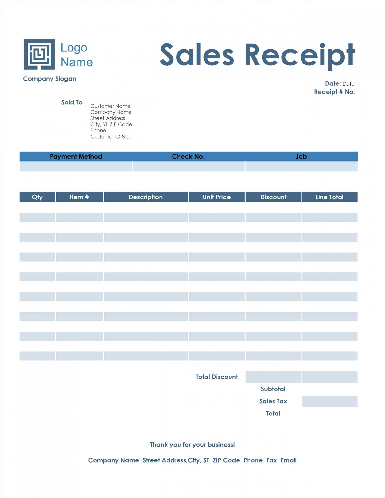 law office receipt template