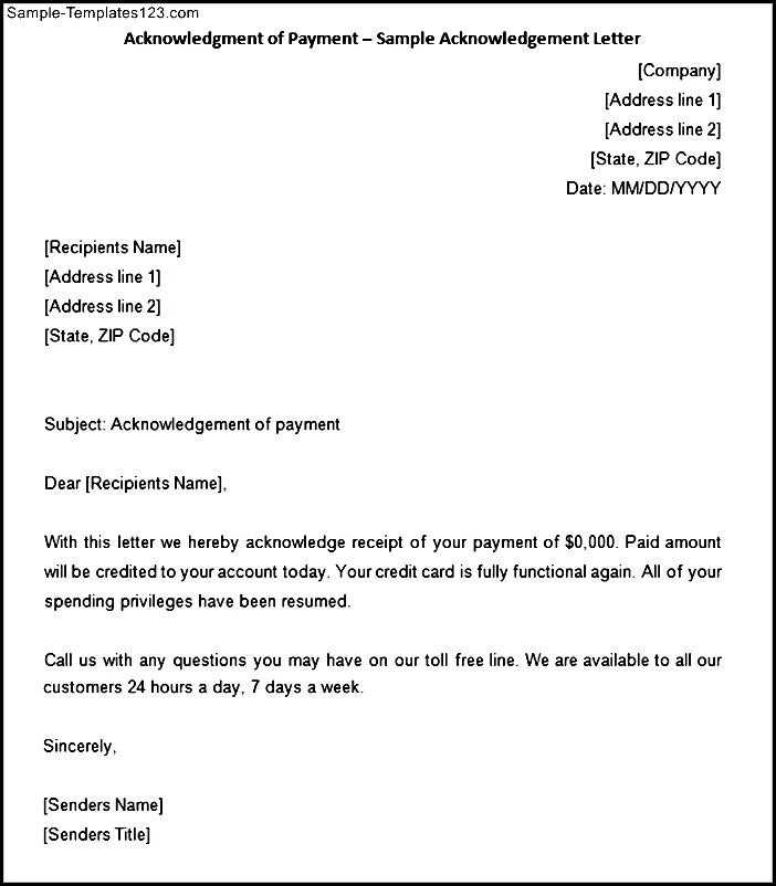 letter template nonpayment receipt