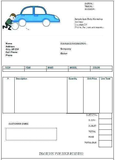 repair receipt template