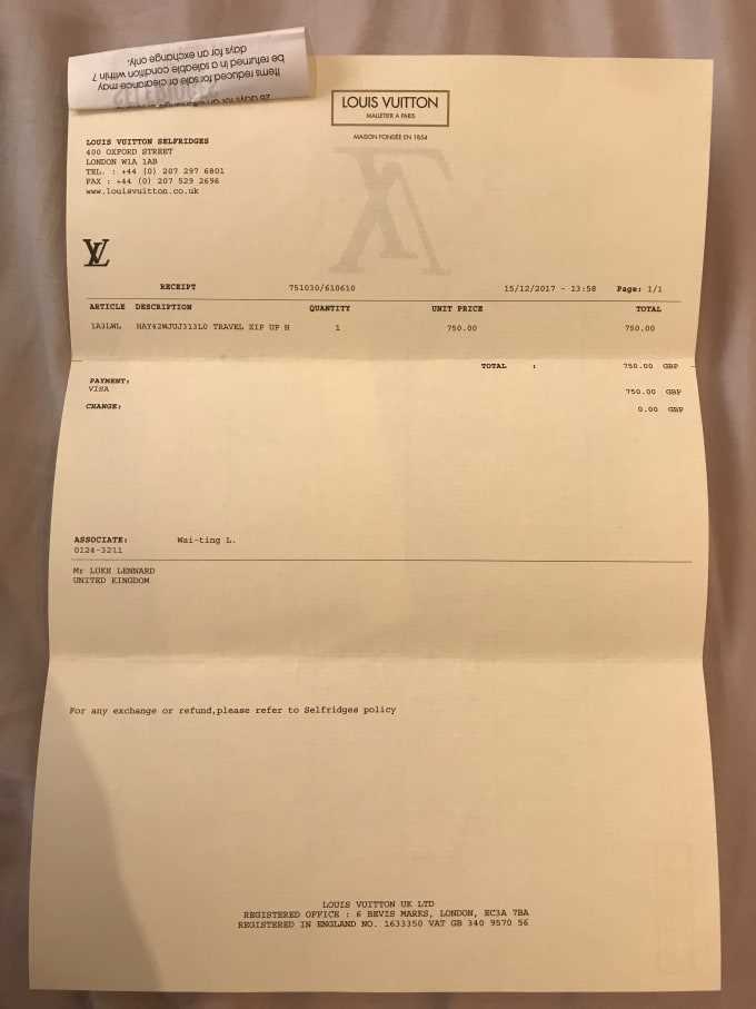 louis vuitton receipt template pdf
