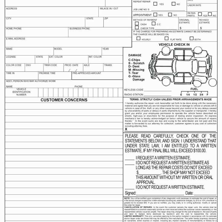 mechanic uber inspection receipt template