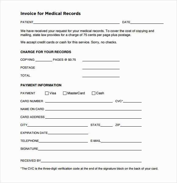 medical invoice receipt template