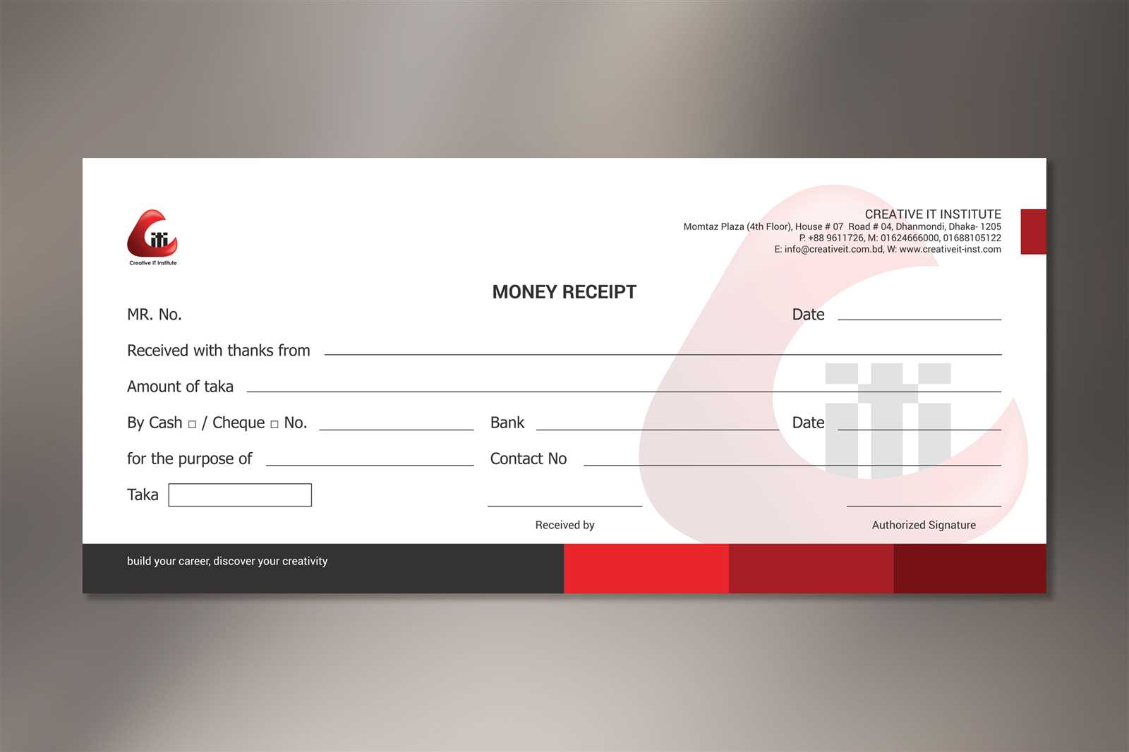 Monetary donation receipt template