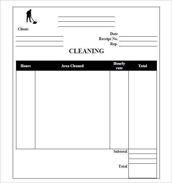 template for house cleaning receipt