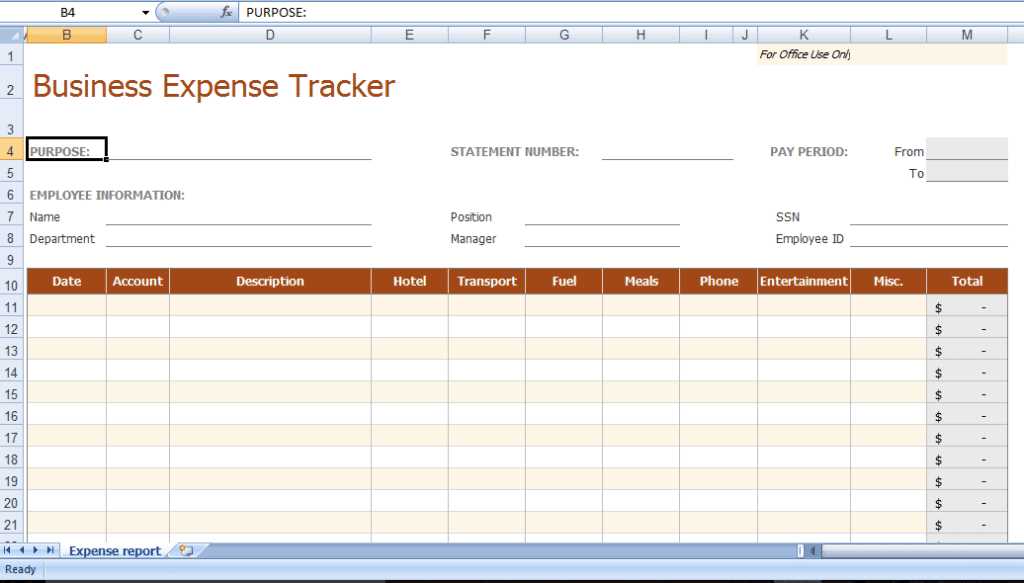 excel receipt tracker template free download