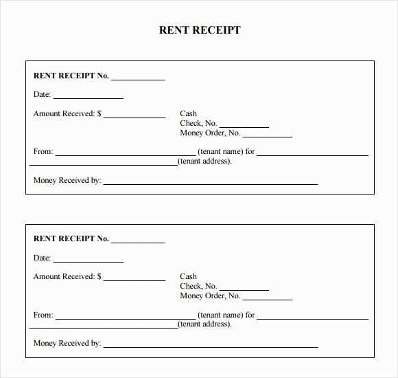 sample rental receipt template