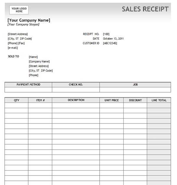 free grocery receipt template