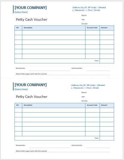 receipt voucher template xls