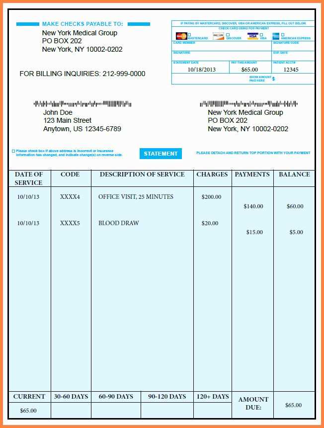 medical bill receipt template
