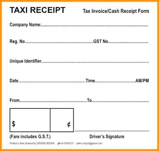 dublin taxi receipt template