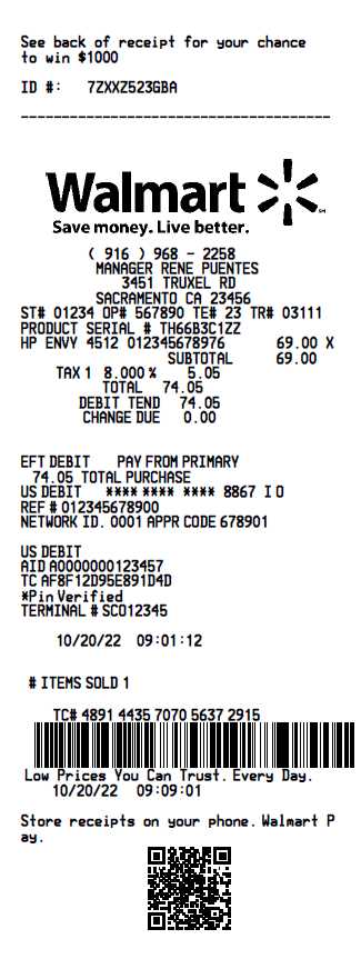 walmart receipt template download