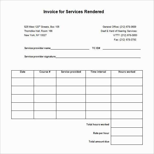 service receipt template pdf