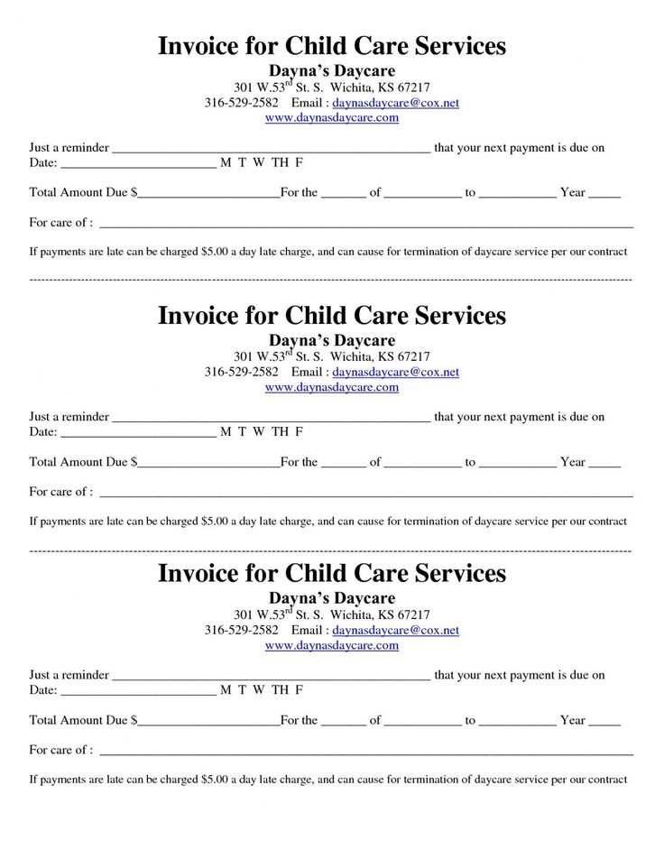 daycare tax receipt template