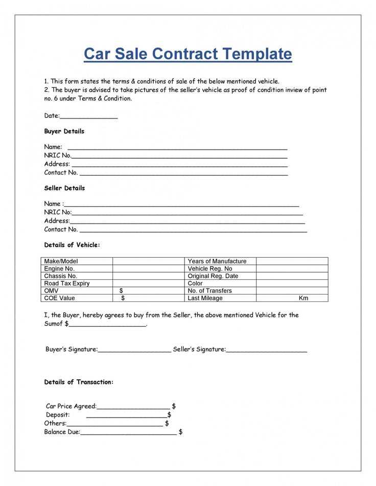 private auto sale receipt template