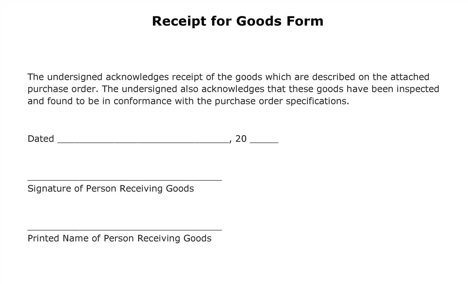 confirmation of goods receipt template