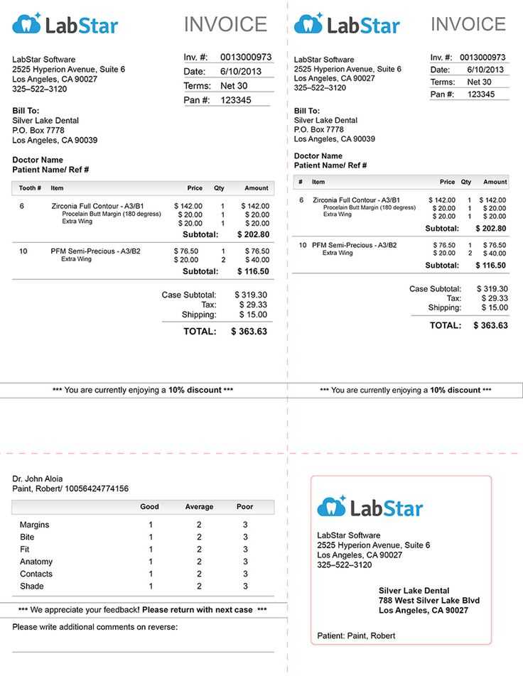 dental clinic receipt template