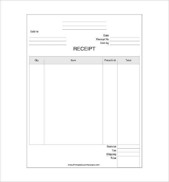 receipt docket template