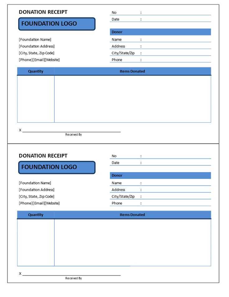 non profit donation receipts template