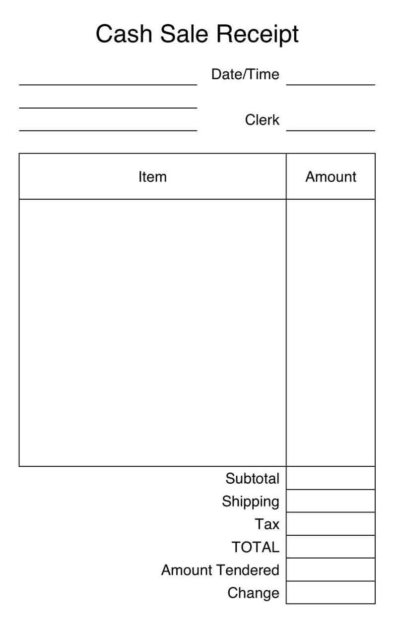 receipt templates for retail store