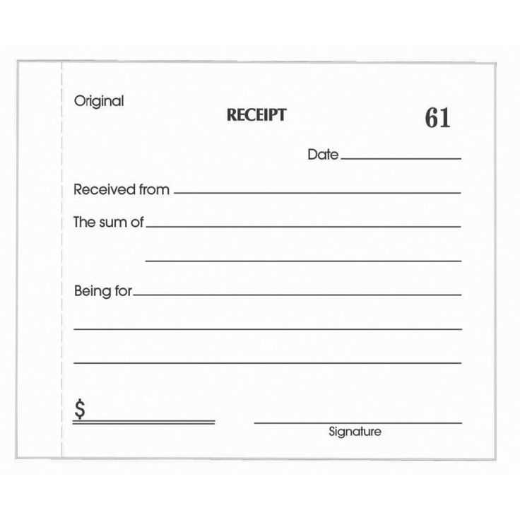 receipt template for check