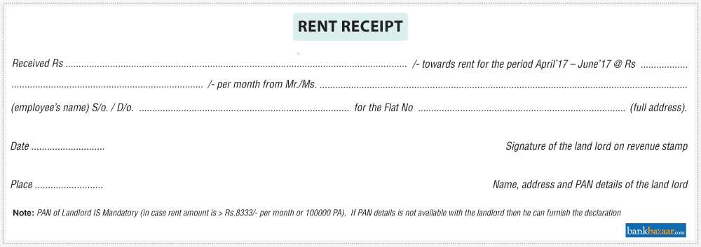 income tax receipt template