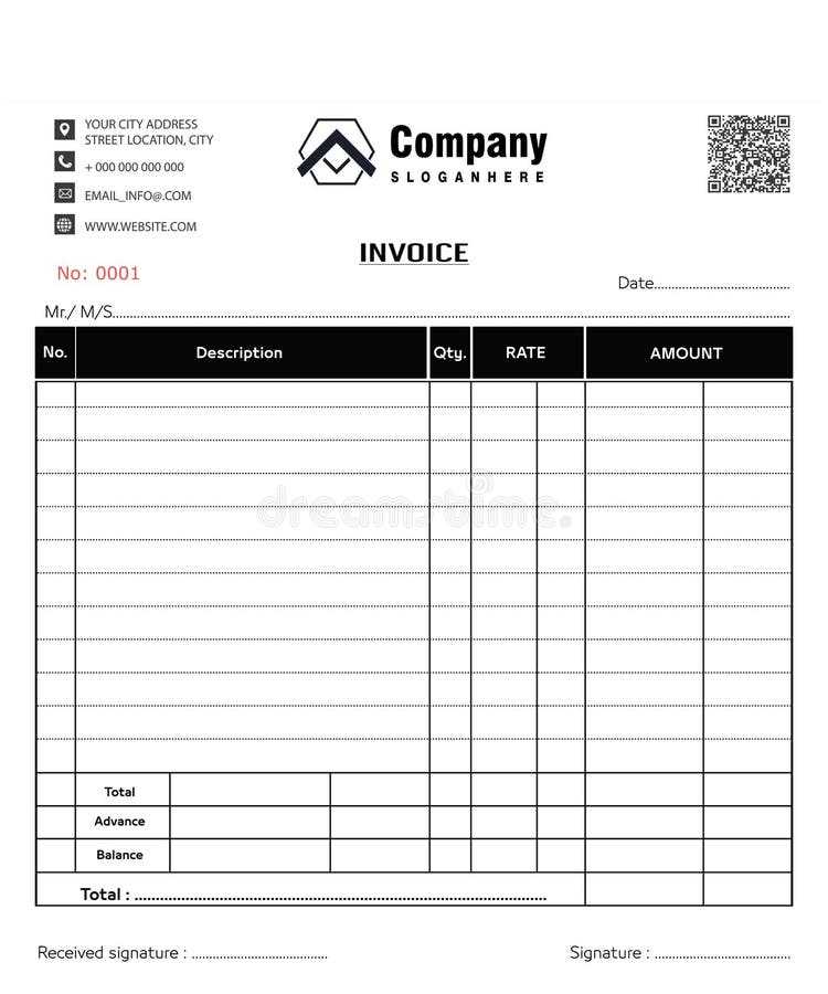 receipt voucher template vector