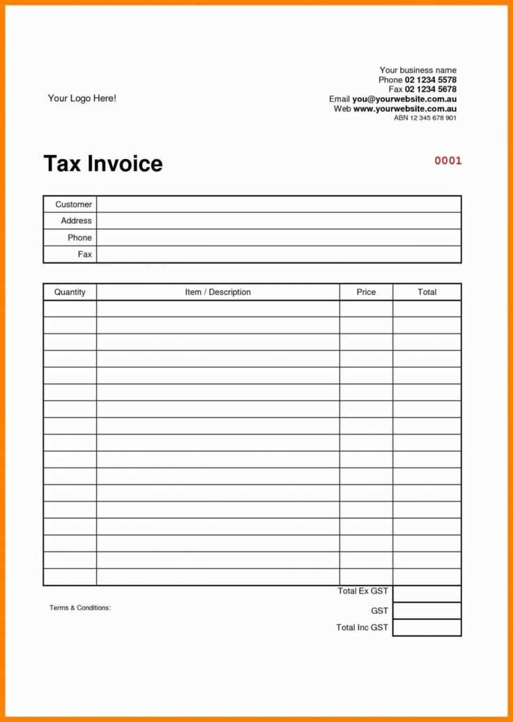 invoice receipt template australia