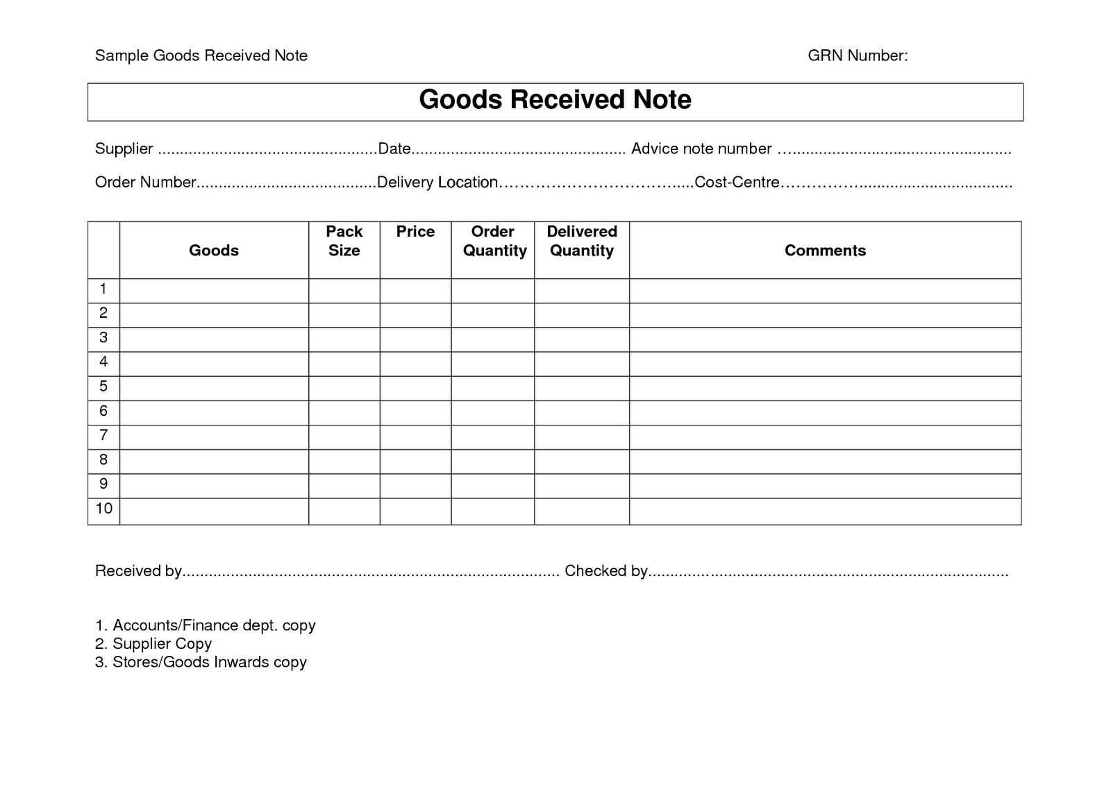 delivery receipt template word
