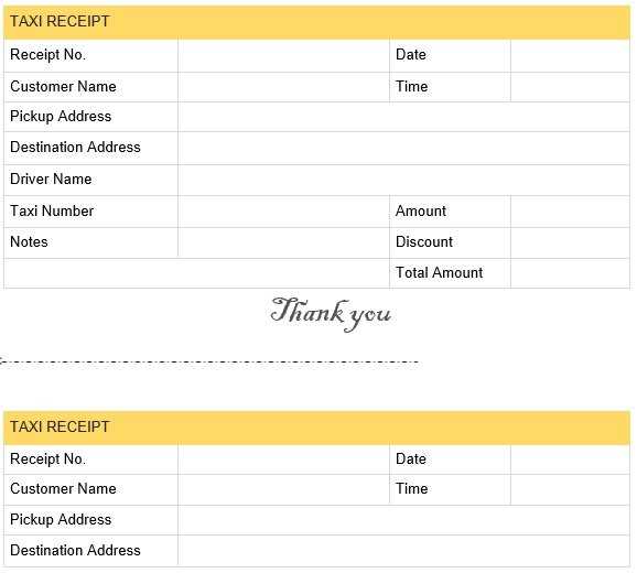 dublin taxi receipt template