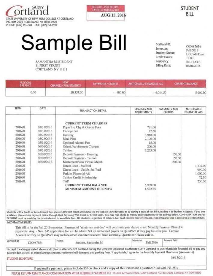 tuition receipt template