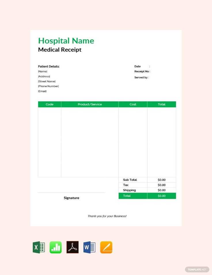 option receipt template google docs