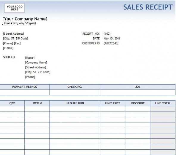 Trailer sale receipt template