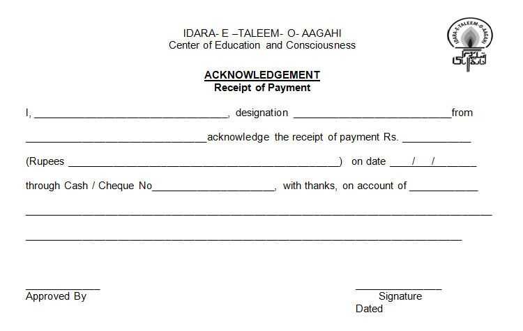 payment received receipt template