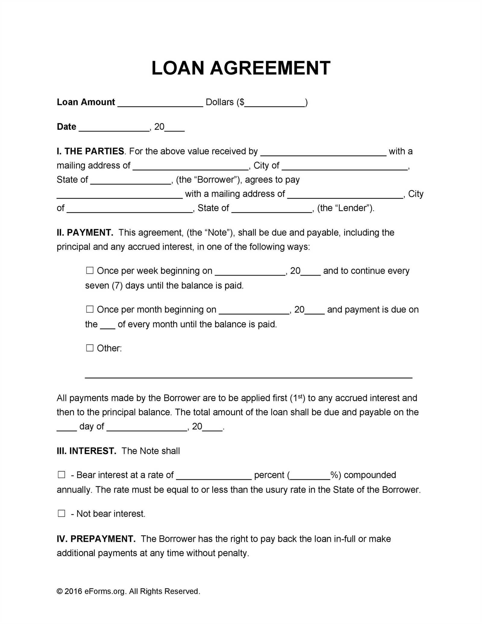 personal loan agreement receipt template