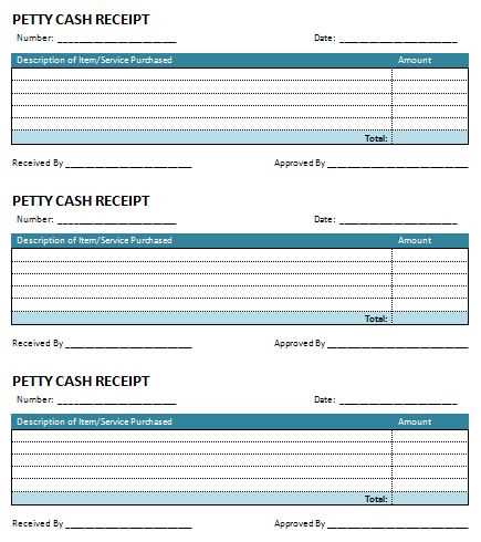 petty cash receipt template pdf