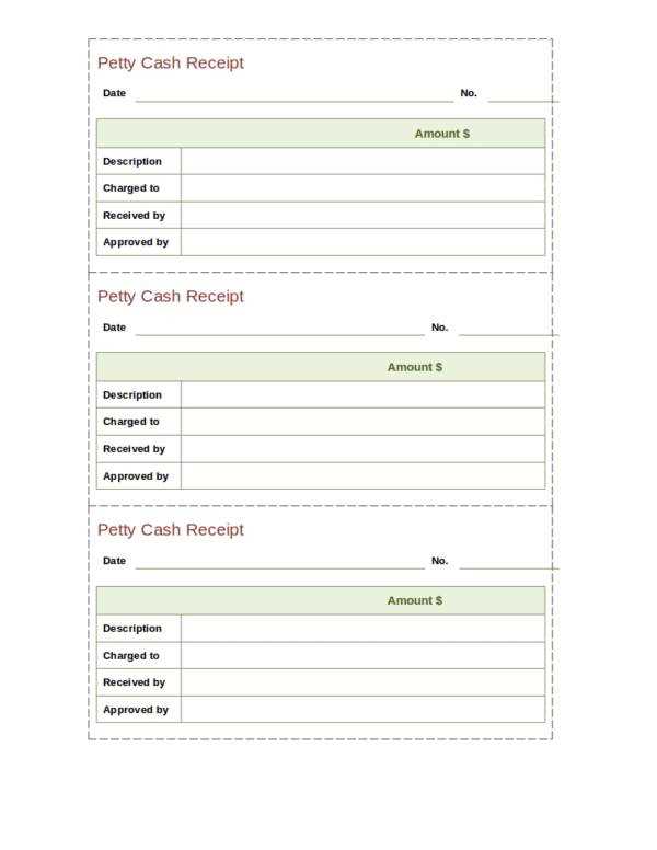 petty cash receipt template