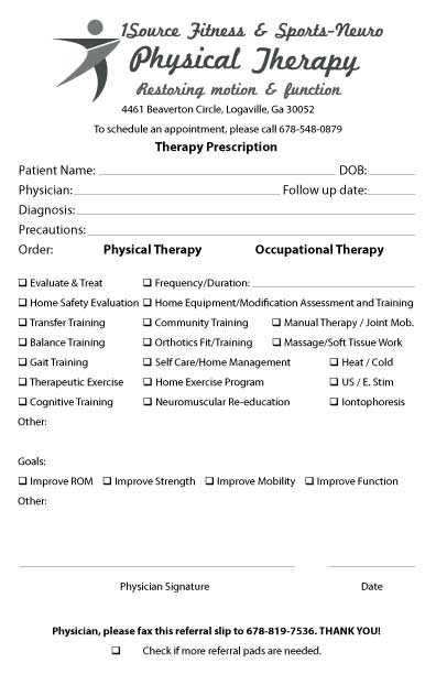 physical therapy receipt template