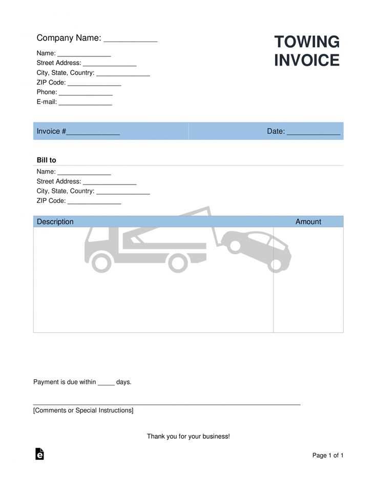 free tow receipt template